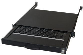 AIXCASE 48.3cm Aixcase Tastaturschublade 1HE US PS2&USB Trackb. schw (AIX-19K1UKUSTB-B)