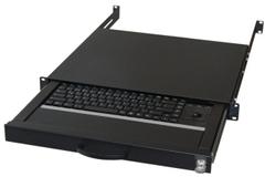 AIXCASE 48.3cm Tastaturschublade 1HE US PS2&USB Trackb. schw