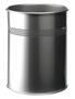 DURABLE Metal Round Waste Bin 15 Litre Capacity with 30mm Perforated Ring Silver - 330023