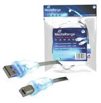 MediaRange USB Kabel A -> B St/St 1.80m blau LEDs (MRCS109)