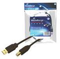 MediaRange USB Kabel A -> B St/St 1.80m sw Blister