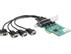 DELOCK PCI-Express x1 kort 4xSerieportar,  RS-232, 5/12V, lågprofil