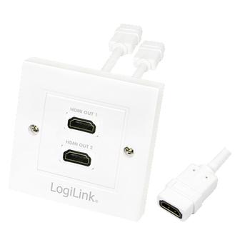 LOGILINK HDMI wall plate, 2-port, with  (AH0015)