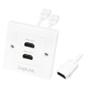 LOGILINK HDMI Adapter, wall socket, 2-port, white