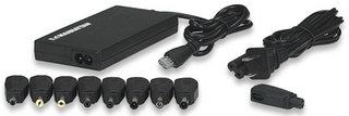 ICINTRACOM MANHATTAN Notebook Power Adapter, Mini,  70 W, 15-20 V, 9 DC plug tips, Black, Re tail Box (101639)
