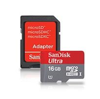 SANDISK SD CARD MICRO 16GB SDHC ULTRA INCL SD ADAPTER CLASS 10         IN EXT (SDSDQUI-016G-U46)