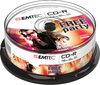 EMTEC Disc CD-R [ cake box 25 | 700MB | 52x ] (ECOC802552CB)