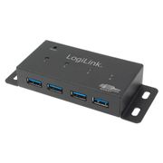 LogiLink USB 3.0 HUB 4-port, metal, incl. power su