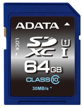 A-DATA Premier SDXC Memory Card, Class 10 UHS-I - 64 GB (ASDX64GUICL10-R)