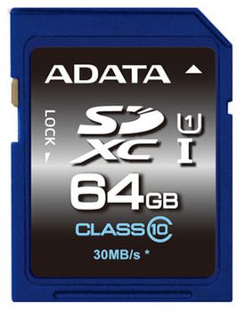 A-DATA ADATA 64GB SDXC UHS-I Class10 (ASDX64GUICL10-R)