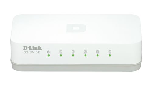 D-LINK 5-Port Gigabit Easy Desktop Switch, 5-port 10/ 100Mbps, valkoinen (GO-SW-5E/E)