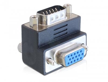 DELOCK VGA Adapter D-Sub15 -> D-Sub15 St/Bu 90° ge (65289)