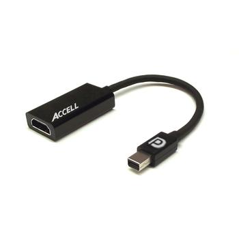 ACCELL UltraAV, MiniDP- HDMI-sovitin,  3D, 4K, 0, 2m, musta (B086B-008B-2)
