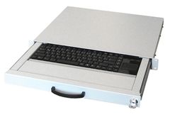 AIXCASE 48.3cm Tastaturschublade 1HE DE USB Touchpad beige