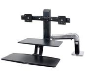 Ergotron WorkFit-A Dual Workstation with Suspended Keyboard Standing Desk - monteringssett - for 2 LCD-skjermer / tastatur / mus (24-392-026)