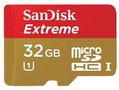 SANDISK SD CARD MICRO 32GB EXTRE 45MB/S SD ADAPTER + RESCUE PRO DELUXE   IN MEM
