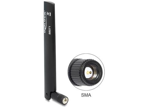 DELOCK LTE Antenne LTE SMA -0,8 3,0 dBi omni Gelenk schwar (88571)