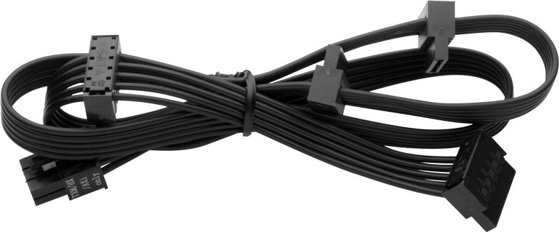 Type 3 Flat black SATA cable | with 4 connectors short 1.700mm | Licotronic