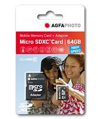 AGFAPHOTO MicroSDXC UHS-I   64GB High Speed Class 10 U1 + Adapter (10582)