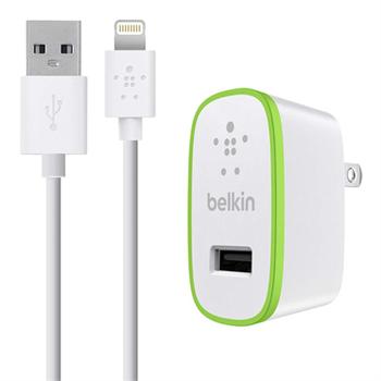 BELKIN iPad and iPhone Single Micro Car Charger 5V 2.4A with 4inch Lightning cable Black (F8J125VF04-WHT)