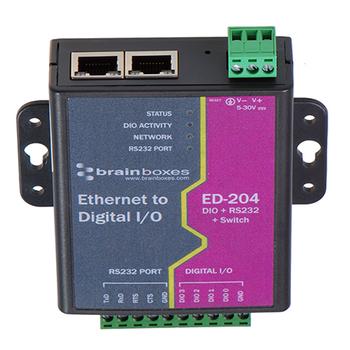 BRAINBOXES Ethernet to 4 Digital IO and (ED-204)