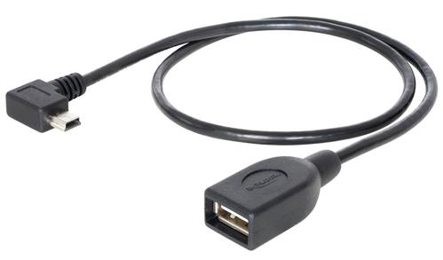 DELOCK USB Kabel mini A -> A St/Bu 0.50m 90°gew. sw OTG (83356)