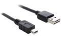 DELOCK Cable EASY-USB 2.0-A male > USB 2.0 mini male 1 m, black