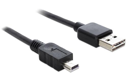 DELOCK Cable EASY-USB 2.0 Type-A > Mini-B male 1 m black (83362)