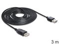 DELOCK Cable EASY-USB 2.0-A male > USB 2.0-A female extension, 3m