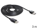 DELOCK USB Kabel A -> A St/Bu 3.00m sw Easy USB Verl.