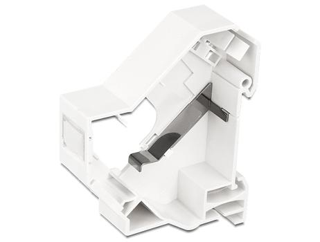 DELOCK Keystone modulhållare för montering på DIN-skena,  jordad, vit (86232)