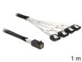 DELOCK Kabel Mini SAS SFF 8643 -> 4x Sata 7Pin St/Bu 1.00m