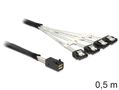 DELOCK Kabel Mini SAS SFF 8643 -> 4x Sata 7Pin St/Bu 0.50m