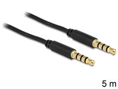 DELOCK Stereo Jack Cable 3.5 mm 4 pin male to male 5 m black