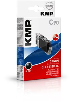 KMP C90 ink cartridge black comp. with Canon CLI-551 BK XL (1520,0001 $DEL)
