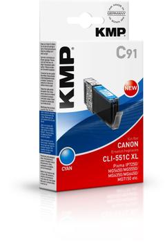 KMP C91 ink cartridge cyan comp. with Canon CLI-551 C XL (1519,0003)