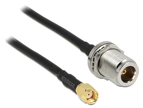 DELOCK HF Kabel RP-SMA Stecker -> N-Buchse zum Einbau 1.50m (88845)