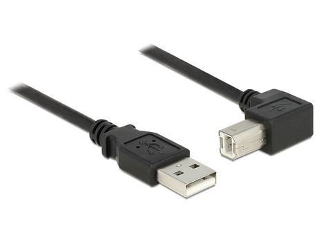 DELOCK USB Kabel A -> B St/St 2.00m 90°gew. sw (83528)
