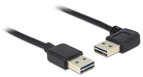 DELOCK USB-A 1m Kabel Vendbar - Vinklet Hann/Hann (83464)