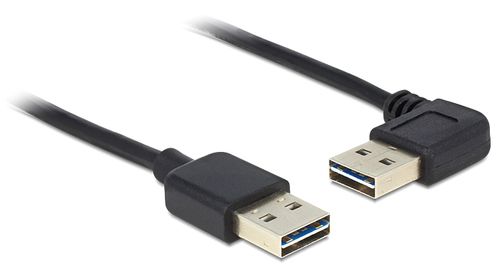 DELOCK USB Kabel A -> A St/St 1.00m 90°gew. sw Easy USB (83464)