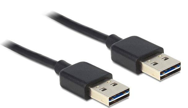 DELOCK Cable EASY-USB 2.0 A male > EASY-USB 2.0 A male 1m black (83460)
