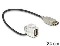 DELOCK Keystone Kabel USB-A -> USB-A  Bu/Bu