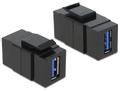 DELOCK Keystone USB-A 3.0 -> USB-A 3.0 Bu/Bu schwarz