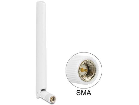 DELOCK LTE Antenne LTE SMA 1- 2,5 dBi omni Gelenk wei? (88790)