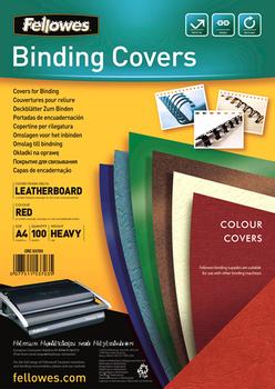 FELLOWES Binding cover (leather pattern) DELTA A4, red - FSC, 100 pcs (5370305)