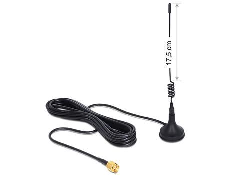 DELOCK GSM UMTS Antenne SMA 3dBI omni starr Standfuß (88879)