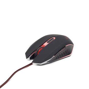 GEMBIRD gaming optical mouse 2400 DPI, 6-button, USB, black with red backlight (MUSG-001-R)