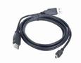 GEMBIRD Dual USB Y 2.0 A-plug to MINI 5PM 0,9m cable