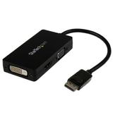 StarTech 3 in 1 DisplayPort Multi Video Adapter Converter - 1080p DP Laptop to HDMI VGA or DVI Monitor or Projector Display (DP2VGDVHD) - video adapter - DisplayPort / HDMI / DVI / VGA - 26.6 m (DP2VGDVHD)