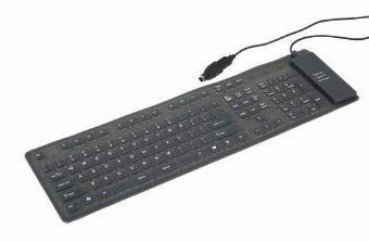 GEMBIRD Flexible keyboard, USB + PS/2 combo, black color, US layout (KB-109F-B)